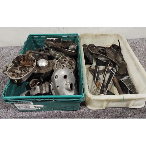 635 - Box of Triumph gearbox parts and engine cases