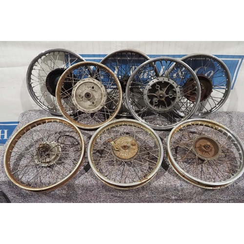 645 - Quantity of assorted motorcycle wheels