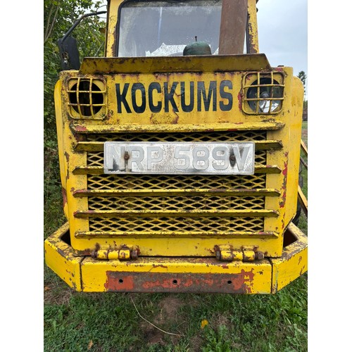 281A - Kockum Soderhamn dumper. Type 411-B. Runs but doesn’t drive. 
Reg. NRP 589V. V5