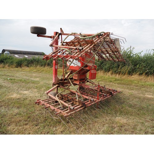 10 - Einböck 6M folding grass harrows and air seeder