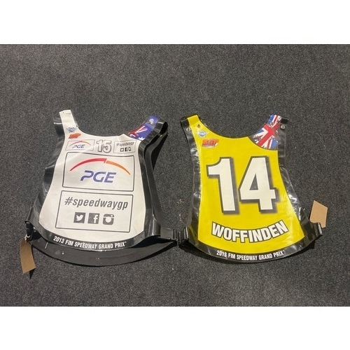 171 - FIM speedway Grand Prix 2013 race vests to include Woffinden and Ward