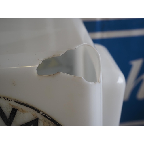 233 - National Benzole glass square petrol pump globe, marked 1948, AF