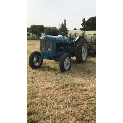 166 - Fordson Super Major tractor. 1963. Runs and drives. Late registration. Reg. 745BVF. V5