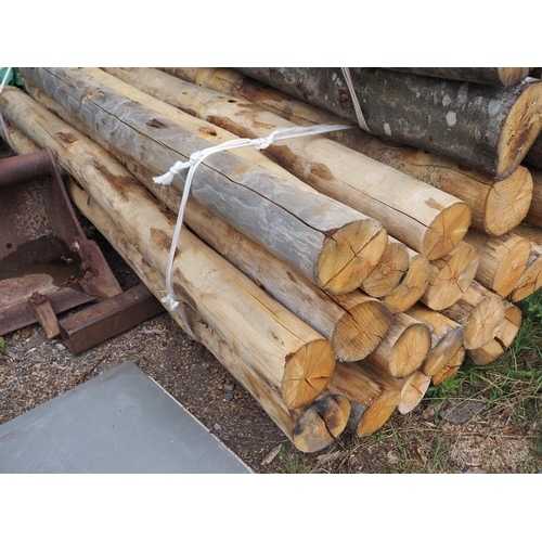 103 - Bundle of 8ft peeled and pointed chestnut straining posts - 20