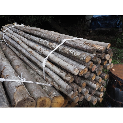 106 - Bundle of 8ft pointed chestnut tree stakes - 55