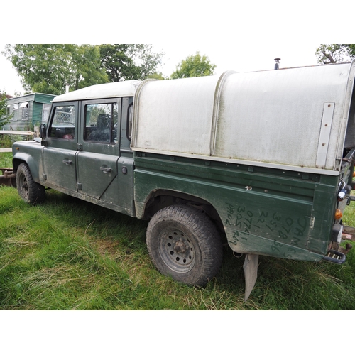 143 - Land Rover Defender 130 diesel, overdrive, 6ltr V8 AEC engine, showing 99595 miles. mot expiry 20.12... 