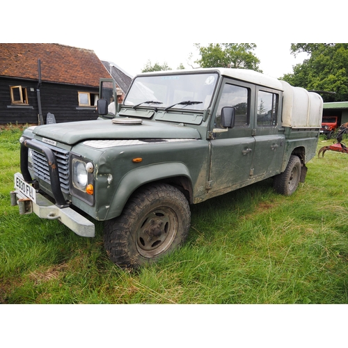 143 - Land Rover Defender 130 diesel, overdrive, 6ltr V8 AEC engine, showing 99595 miles. mot expiry 20.12... 