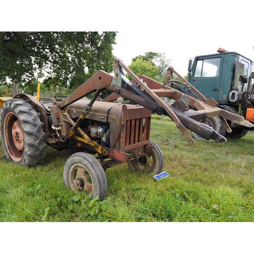 144 - Fordson major tractor with loader. Engine rebuilt, showing 7206 hours, runs and drives