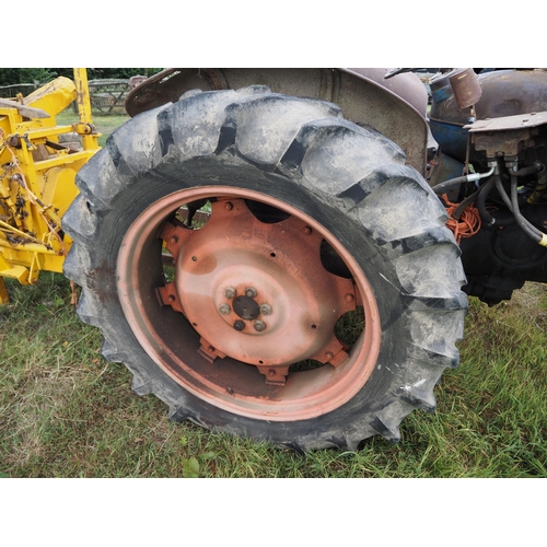 144 - Fordson major tractor with loader. Engine rebuilt, showing 7206 hours, runs and drives