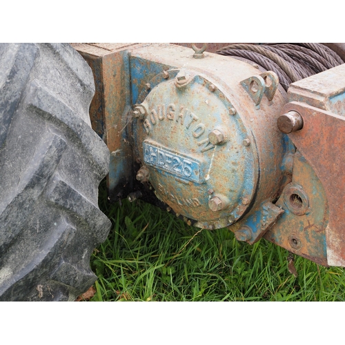 146 - Ford 5000 tractor, complete engine rebuild, Boughton two speed timber winch HDV 25, Heavy duty ancho... 