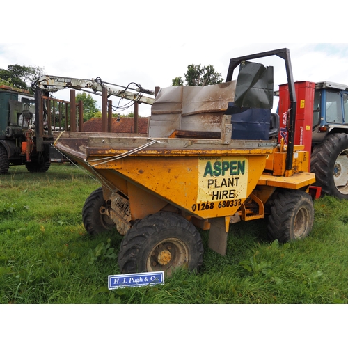 148 - Thwaites 3 ton dumper showing 2784 hours. Runs