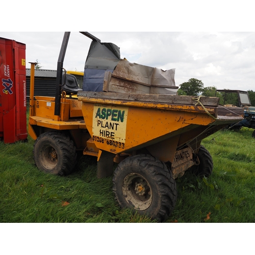 148 - Thwaites 3 ton dumper showing 2784 hours. Runs