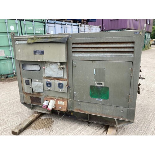 163 - Ex Army skid mounted 6 cylinder diesel engine driven 30 Kva Generator