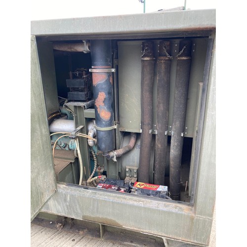 163 - Ex Army skid mounted 6 cylinder diesel engine driven 30 Kva Generator