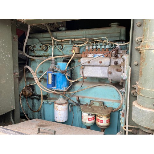 163 - Ex Army skid mounted 6 cylinder diesel engine driven 30 Kva Generator