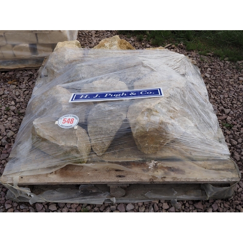 548 - Pallet of Cotswold rockery stone