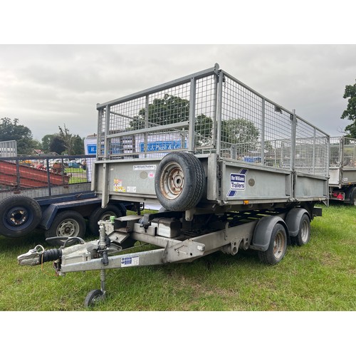 1660 - Ifor Williams 2CB TT tipping trailer with mesh sides. Controls in office