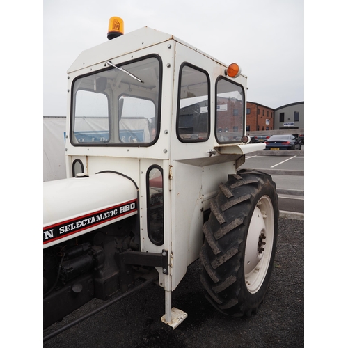 1699 - David Brown 880 tractor with cab. Runs 1967. Reg. MYB 806E. V5 and key in office