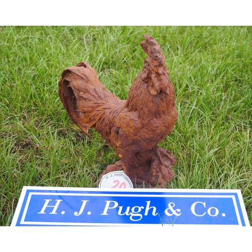 20 - Cast iron cockerel 12