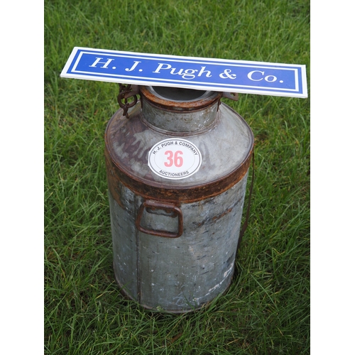 36 - Vintage milk churn