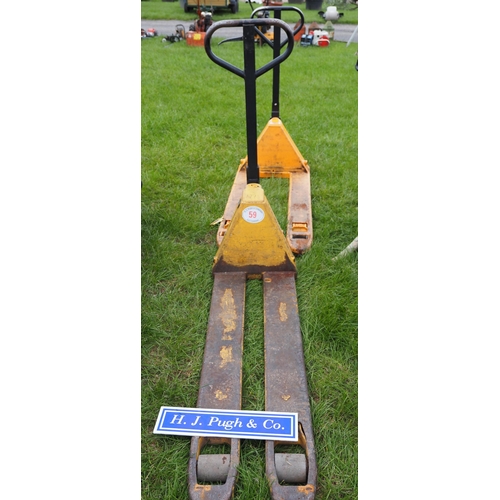 59 - Chadwick pallet truck and 2000kg pallet truck