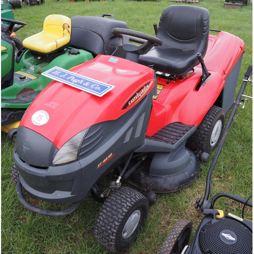 75 - Castel Garden XT165 HD ride on mower. Key in office