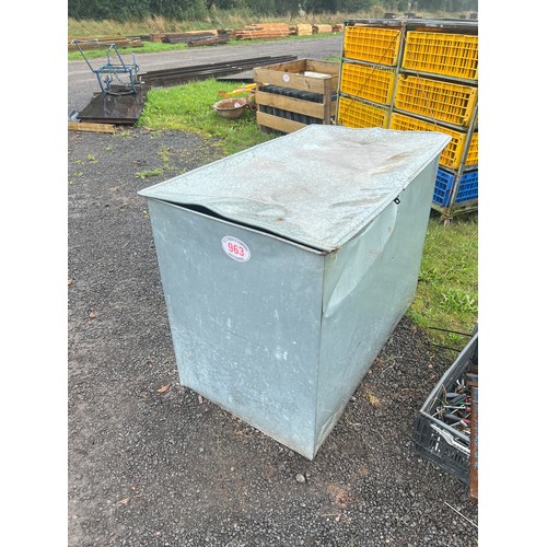 963 - Galvanised feed bin