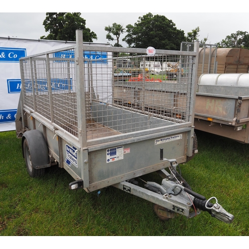 1667 - Ifor Williams GD84 trailer with mesh sides. UK and Spanish plates. Docs in office