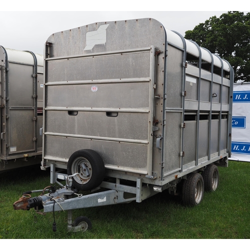 1670 - Ifor Williams DP120G 10ft stock trailer with easiload decks and cattle gates