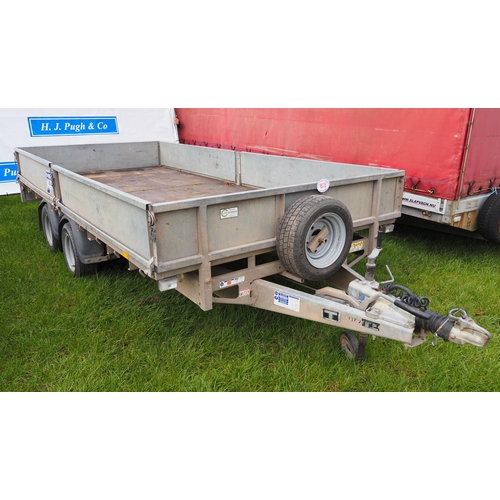 1675 - Ifor Williams LM146 14ft flatbed drop side trailer