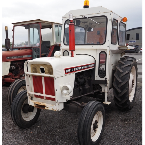 1699 - David Brown 880 tractor with cab. Runs 1967. Reg. MYB 806E. V5 and key in office