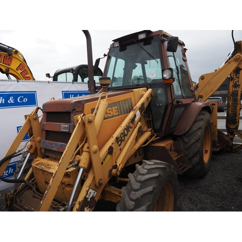 1702 - Case 580K loader with back actor and buckets. Showing 7112 hours. Reg. H344 HDD