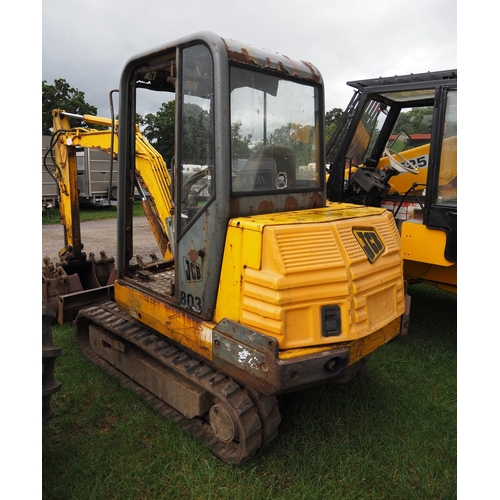 1645 - JCB 803 Mini digger. Runs and drives. Keys in office