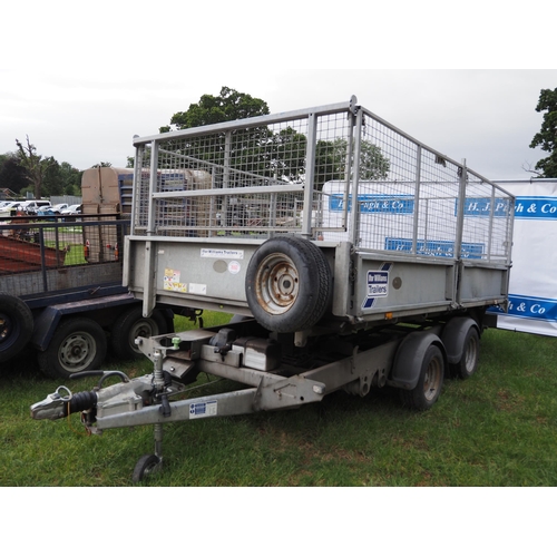 1660 - Ifor Williams 2CB TT tipping trailer with mesh sides. Controls in office