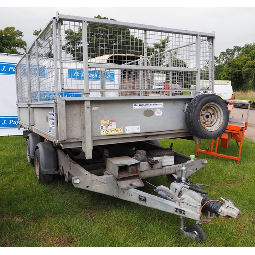 1660 - Ifor Williams 2CB TT tipping trailer with mesh sides. Controls in office