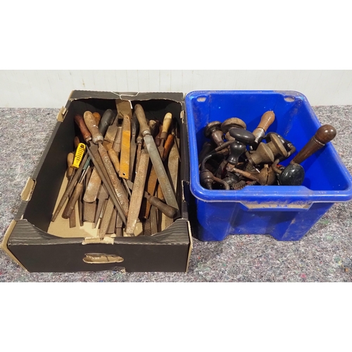 112 - Hand drills and assorted files