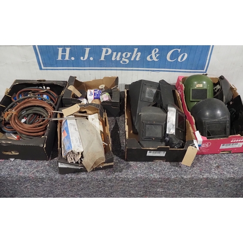 119 - Welding helmets, welding rods, gas hoses etc