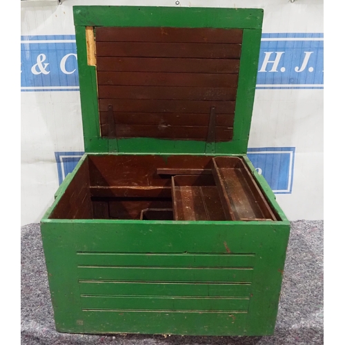 136 - Wooden tool chest with compartments