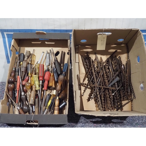 23 - Assorted screwdrivers, chisels and drill bits