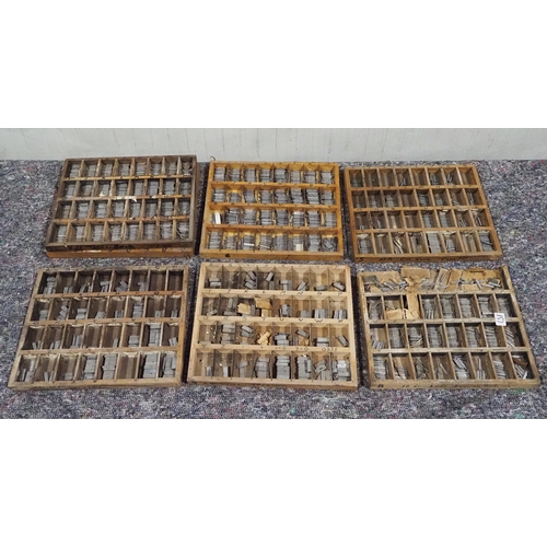 29 - 6 Trays of antique type set fonts