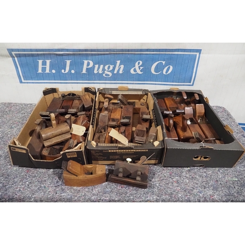 3 - Assorted block planes, moulding planes and coffin planes