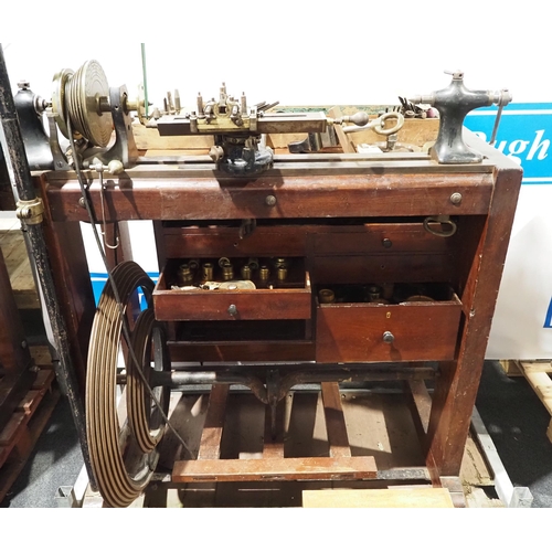 306 - Holtzapffel No. 2130 treadle lathe c1860 with 39