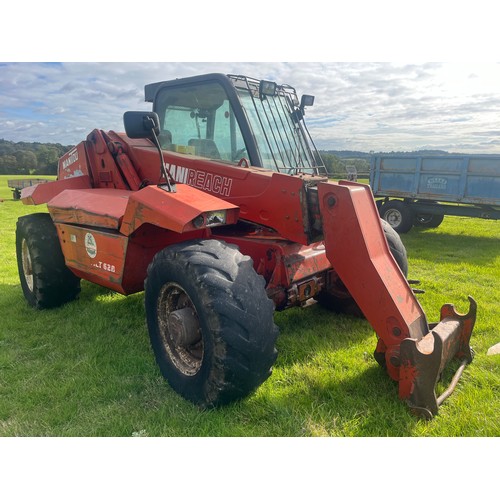 160 - Manitou MLT628. 1996. Off farm condition, runs and drives. Hydraulic compensator ram leaking. Manito... 