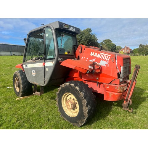 160 - Manitou MLT628. 1996. Off farm condition, runs and drives. Hydraulic compensator ram leaking. Manito... 