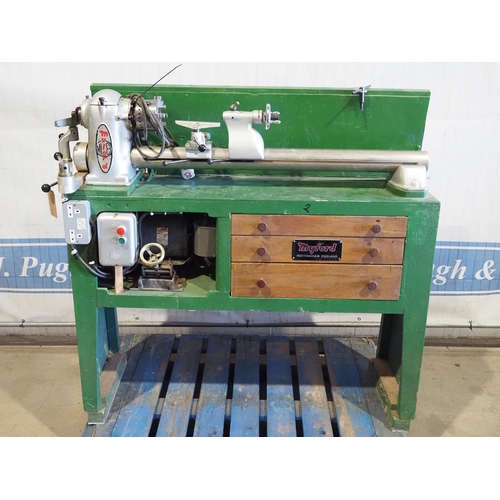 389 - Myford ML8 woodworking lathe with contents