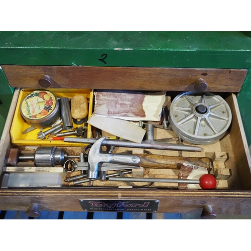 389 - Myford ML8 woodworking lathe with contents