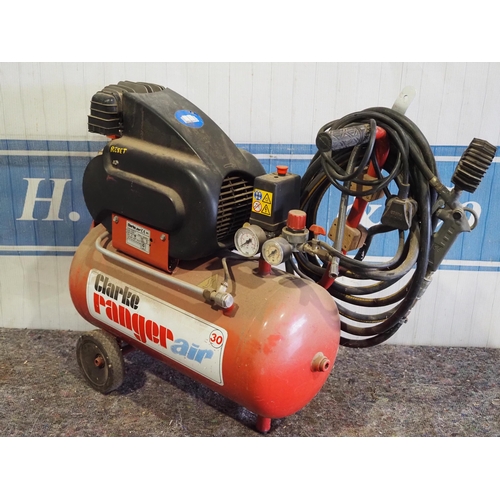 434 - Clarke 30L air compressor