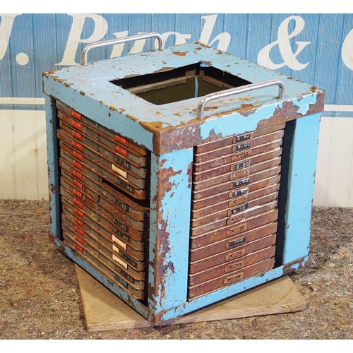 478 - Metal revolving drill bit cabinet