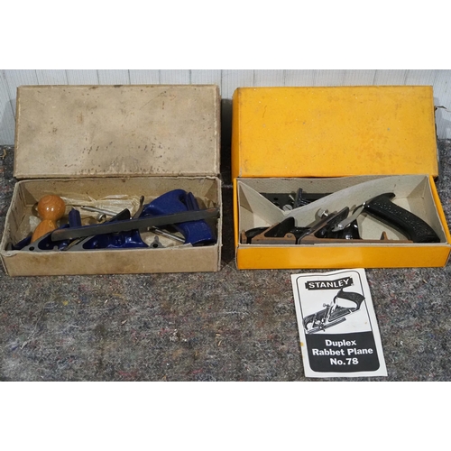 533 - Stanley No. 78 rabbet plane in box and WS No. A78 rabbet plane in box