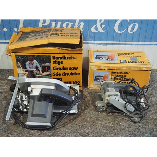 579 - ELU MHB 157 belt sander in box and ELU MH 182 circular saw in box